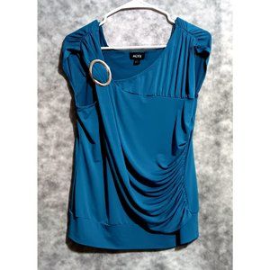 Alyx sleeveless top Wmn's Sz L - drapey drapey beautiful blue silver tone buckle